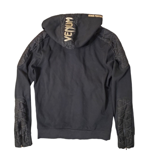 Venum Men's Black Gold Laser Evo Zip‎ Up Hoodie Track Jacket Medium - Picture 4 of 9